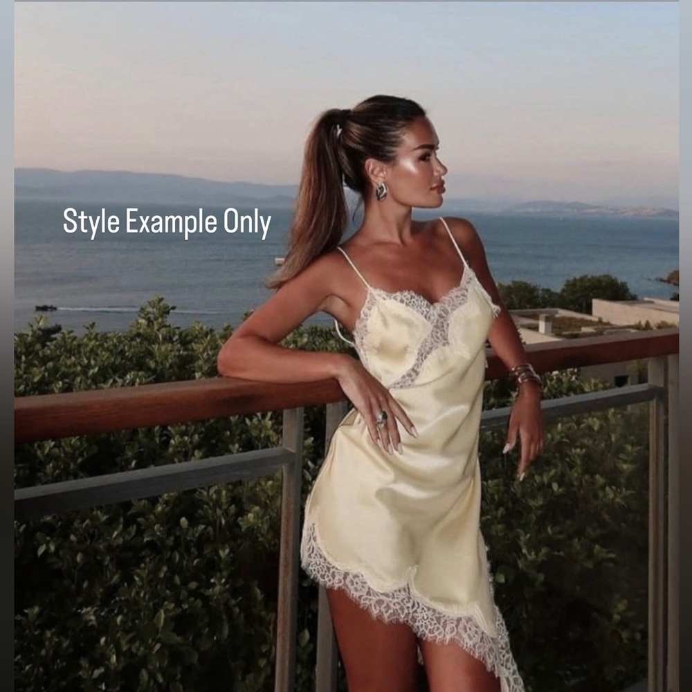 ZARA ~ Satin Lace asymmetric Slip Dress - Picture 13 of 13